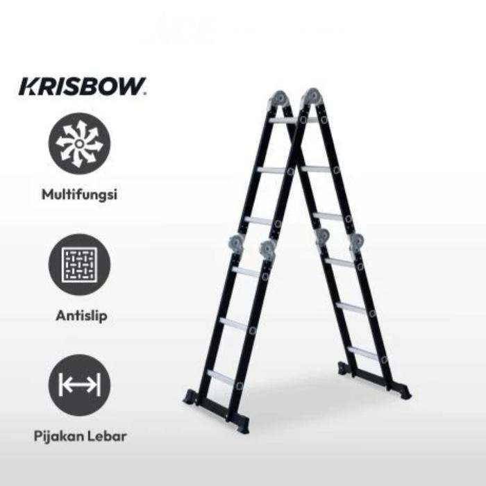 Ace Krisbow 3 Mtr Tangga Lipat Aluminium Steel - Hitam