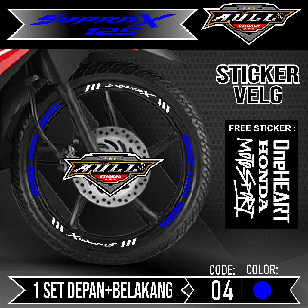 Stiker Cutting Velg Supra X 125 - Aksesoris Stiker Cutting Sticker List Velg Motor Honda Supra X 125
