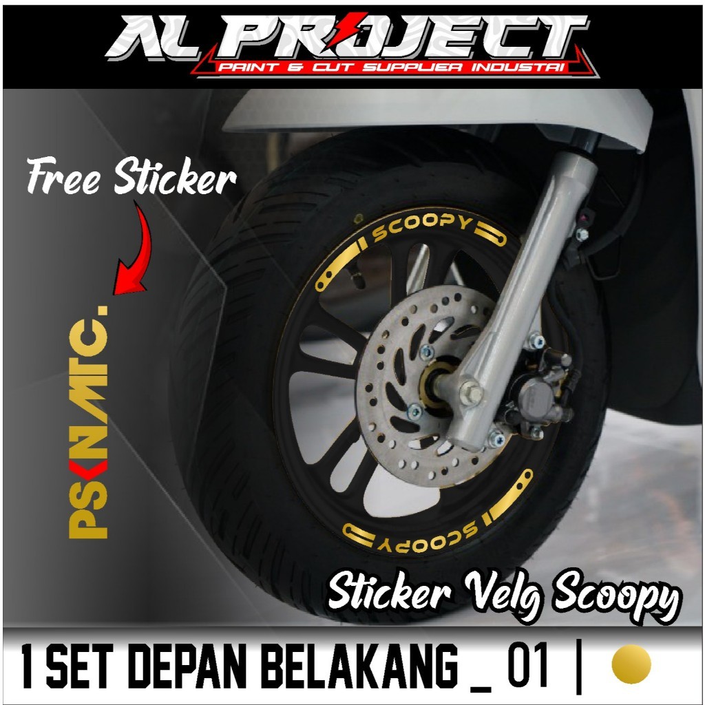 Cutting Sticker Velg Scoopy Free Sticker - Aksesoris Stiker Cutting List Velg Motor Honda Scoopy 202