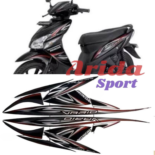 striping vario 110 stiker honda vario karbu 110 cw 2011 2012 2013 2014 full hitam merah