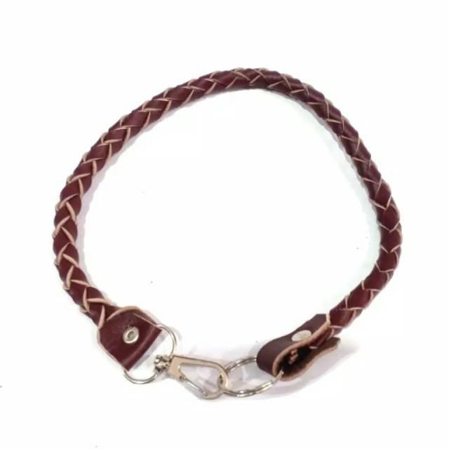 tali dompet kulit anyam tali dompet kulit aksesoris dompet - hitam