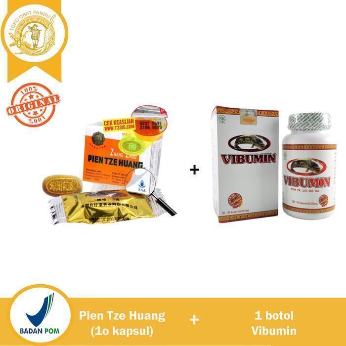 Ready PAKET LUKA PASCA OPERASI PIEN TZE HUANG + KAPSUL IKAN GABUS / VIBUMIN / ALBUFISH - PTH10+Vibum
