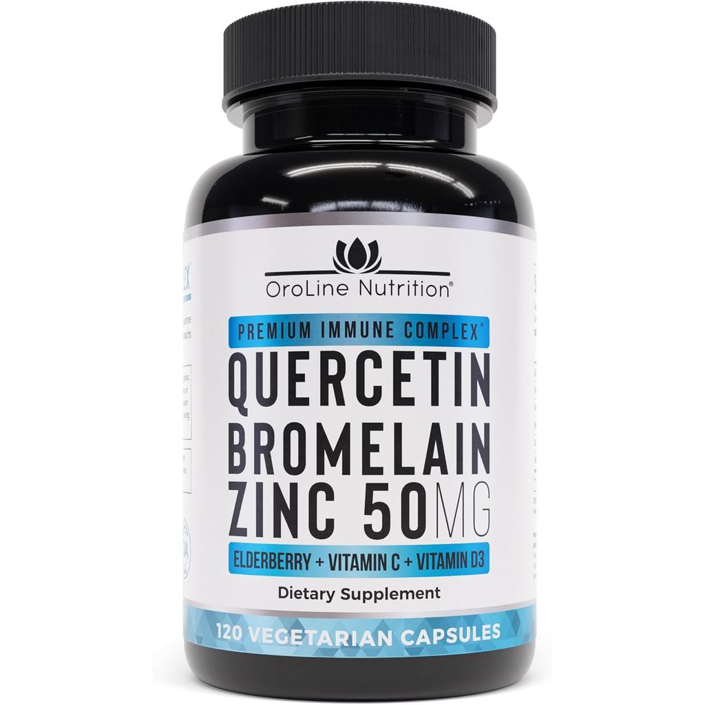Quercetin500mgSupplementwithSambucusElderberry,Bromelain,VitaminC,Zinc50mg,&VitaminD35000IU-Antioxid
