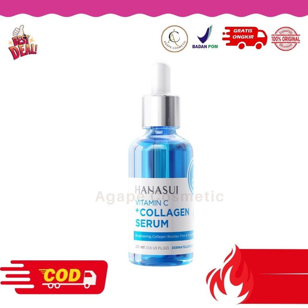 (Per pc/Ecer) Hanasui Vitamin C + Collagen Serum Muka Biru New Look & Improved Formula  (BEST SELLER