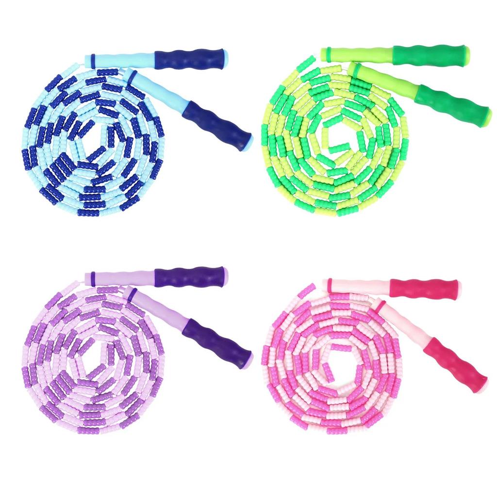 Skipping Rope Ergonomic Handle Soft Beaded Jump Rope Adjustable Length Segmented Skipping Rope for K