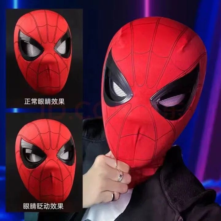 KAYDEN STORE TC Mainan Anak Topeng Spiderman Kedip Merah & Hitam - Bahan Kain Stretch