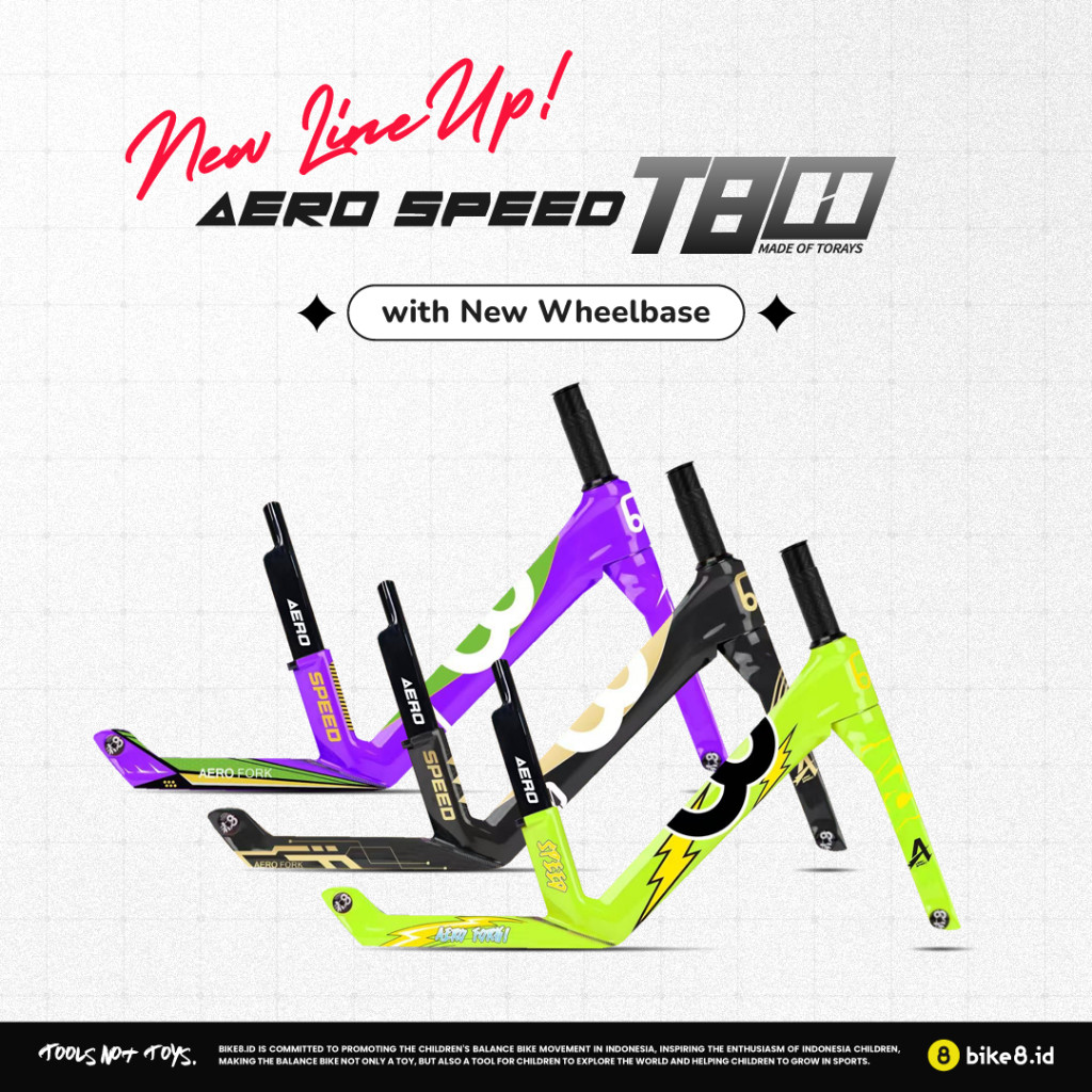 FRAME BIKE 8 AERO NEW T800 CARBON PUSHBIKE BALANCEBIKE READY
