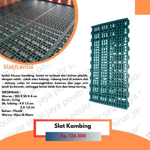Slat Kambing Hijau 50*100 / Alas Kandang Lantai Kandang Kambing Domba Babi / Plastic