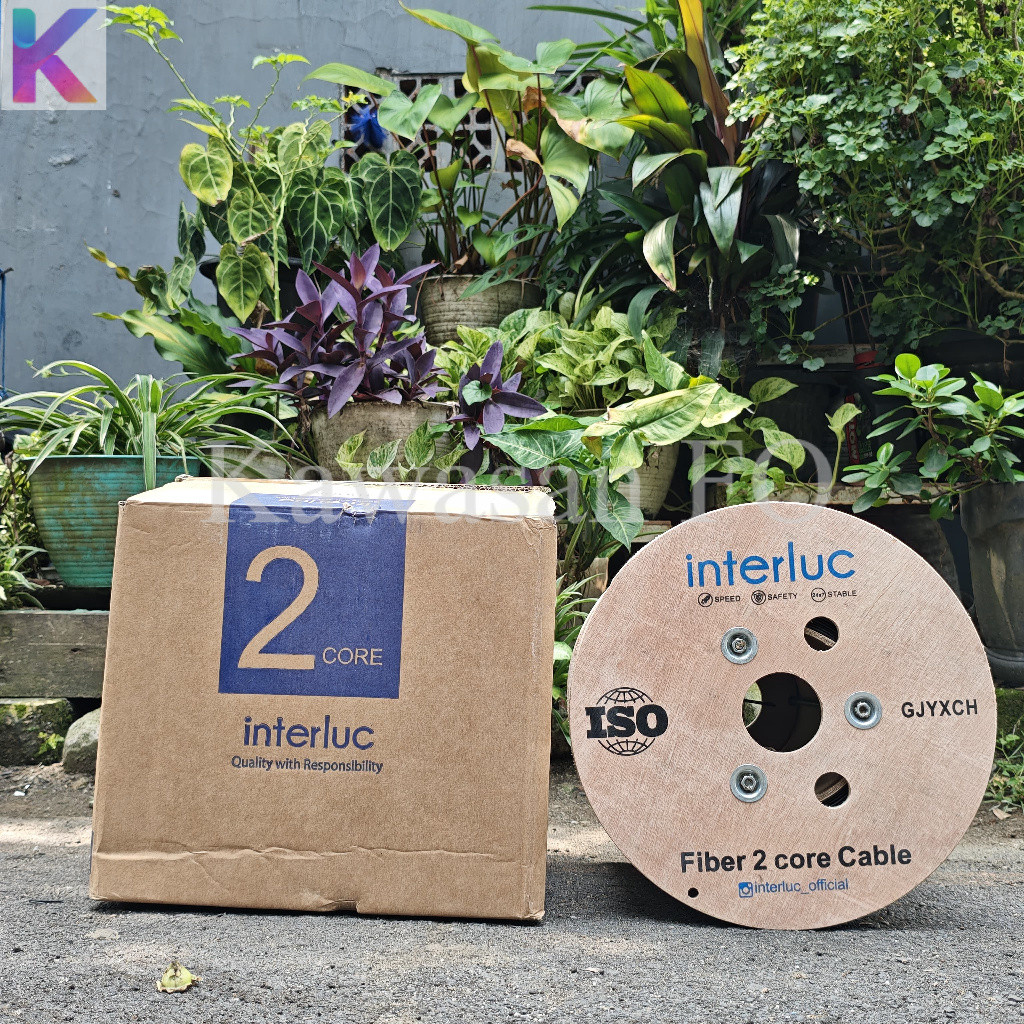 Kabel Dropcore 2 Core 3 Seling INTERLUC Premium - Kabel Fiber Optik 2 Core 3 Seling Cable