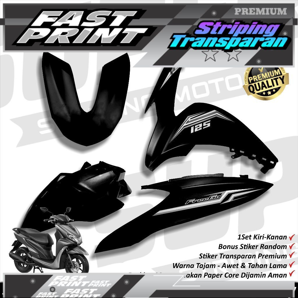 Stiker Freego Transparan Striping Freego Lama Stiker Transparan Freego 2019 Minimalis
