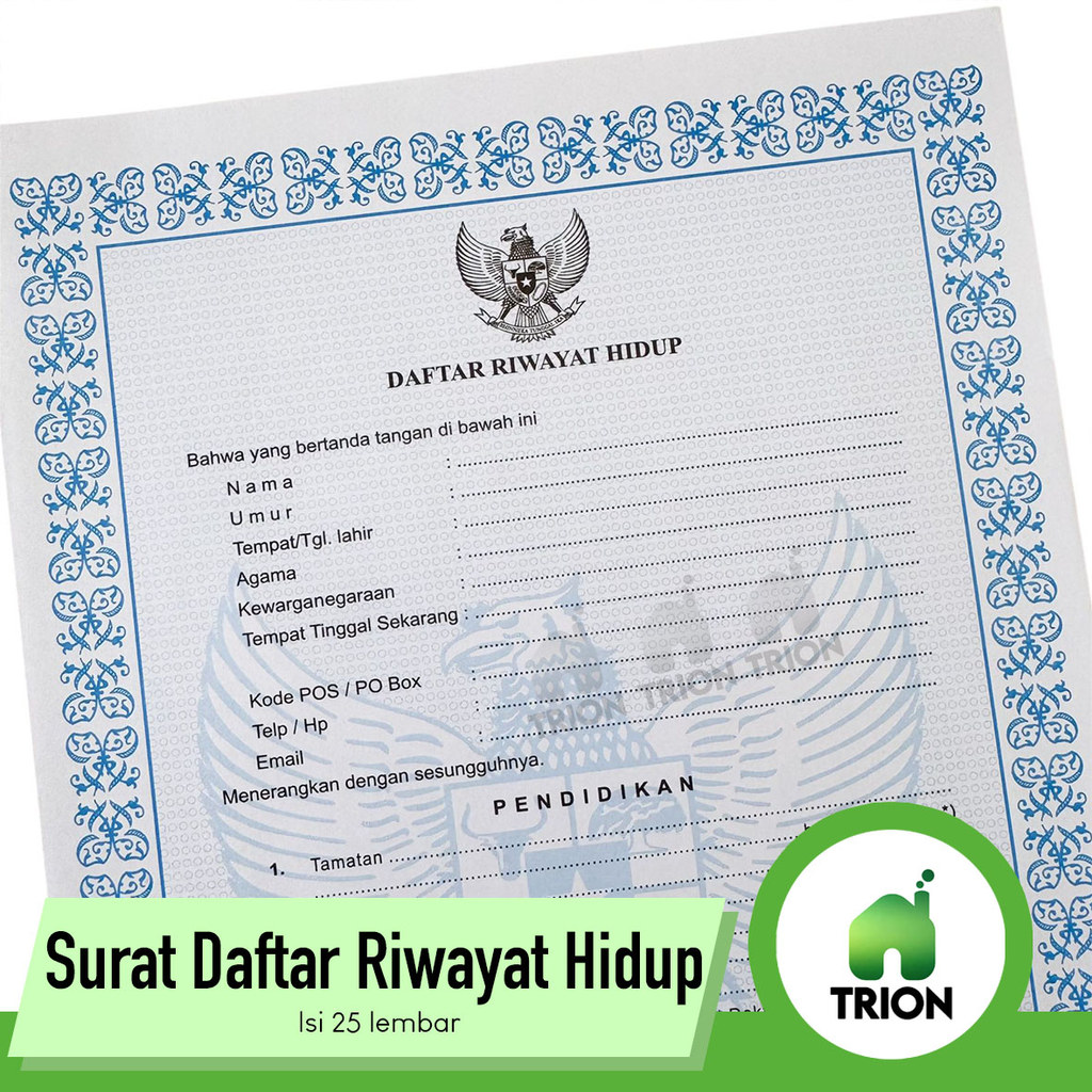 Surat Daftar Riwayat Hidup / Surat Lamaran Kerja Komplit / Surat DRH Lengkap