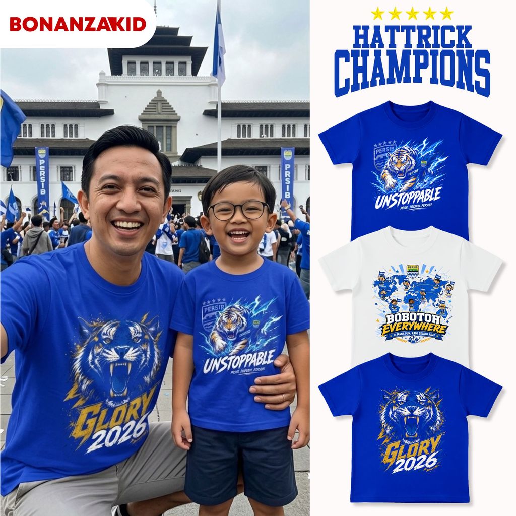Baju Kaos Bayi Anak Remaja Dewasa Series Bobotoh Persib Everywhere Bahan Katun Combed 30s