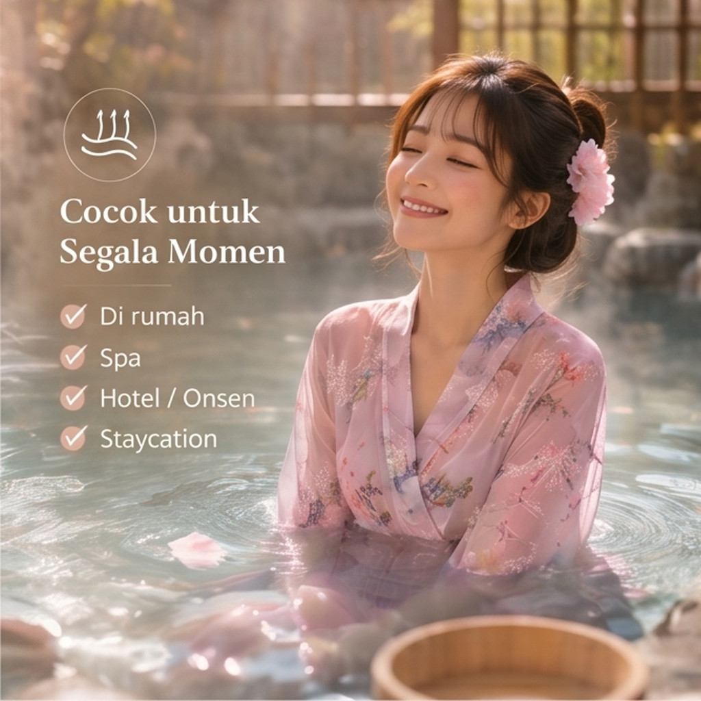 Lingerie Sexy Kimono Seksi Sakura Merah Muda Pita Satin Untuk Malam Romantis Baju Haram COD Ready