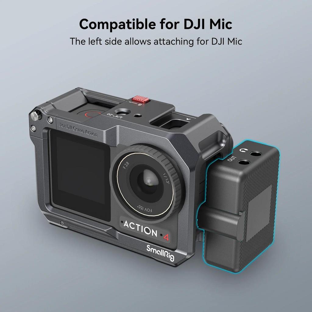 SmallRig Action 5 Pro Cage for DJI Osmo Action 5 Pro / 3 / 4 Camera Case for DJI Mic Protective Fram