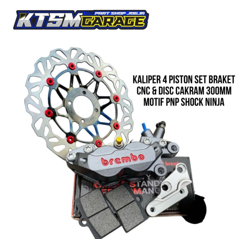 master kaliper brembo piringan cakram rx king ukuran 300mm set braket cnc pnp shock ninja