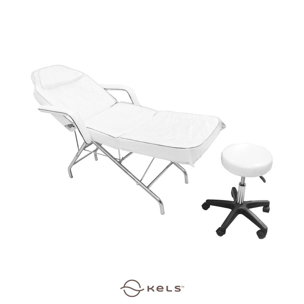 Kels Informa Monroe Tempat Tidur Facial & Bangku - Putih Spa Bed Beauty Couch Treatment Table Massag