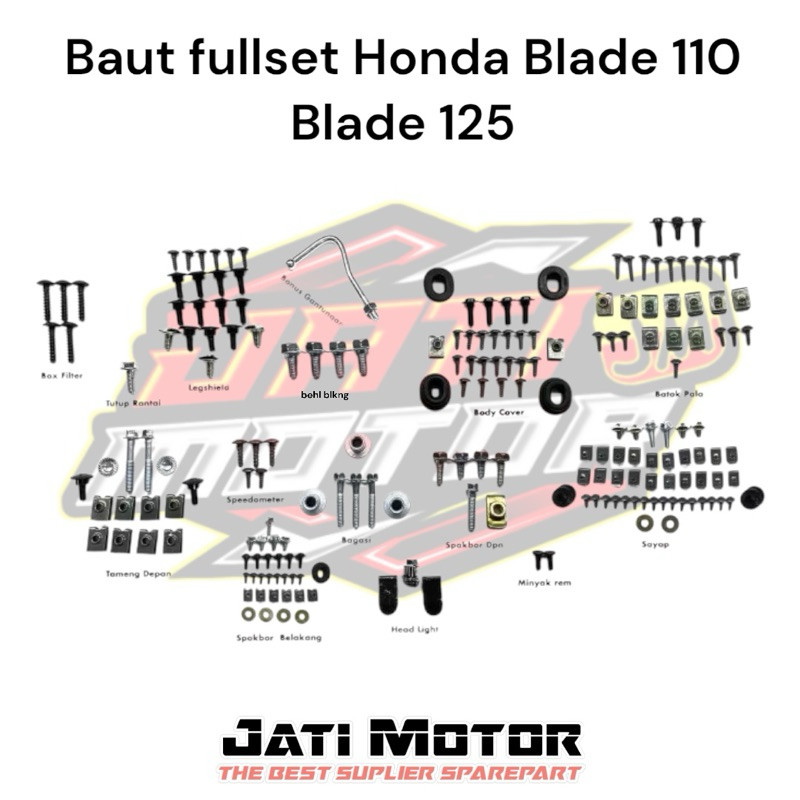 Baut Honda Blade Full Set / Baut Honda Blade 110 Blade 125 Full Set - BautSayap