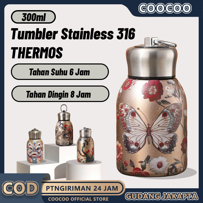 COD SUS316 Termos Kopi Tumbler Stainless Steel 300ml Termos Air kopi portable