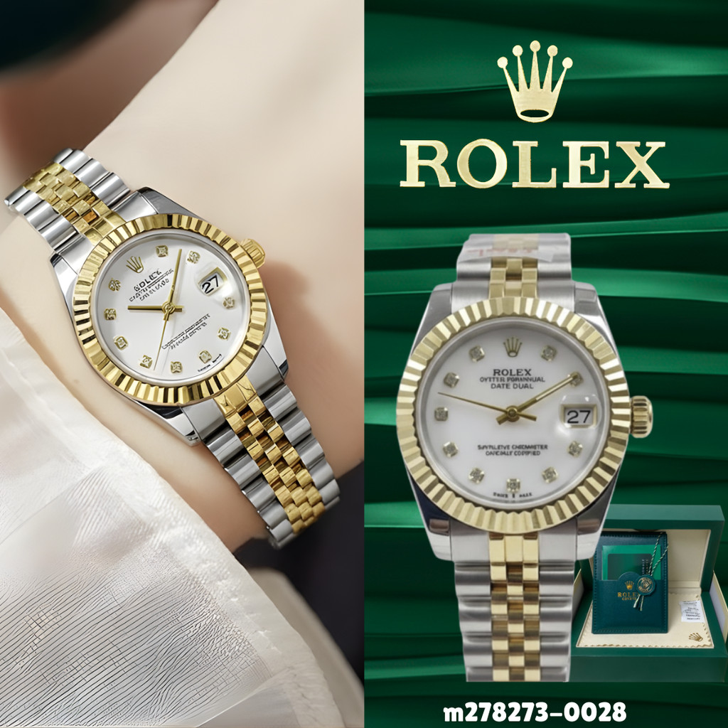 Jam tangan ROLEX Date Just for Woman m278273-0028 Oyster Perpetual lady sudah termasuk Box Lengkap 1