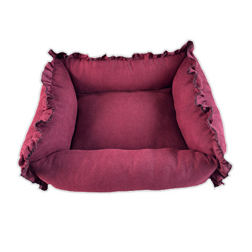 Tail Planet COD  Tempat tidur anjing kecil berbentuk persegi dengan renda, tempat tidur hewan peliha