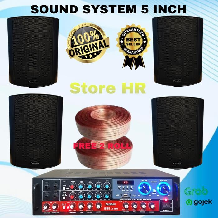 paket sound system outdoor speaker Crimson 6 inch ( 4 titik ) cafe