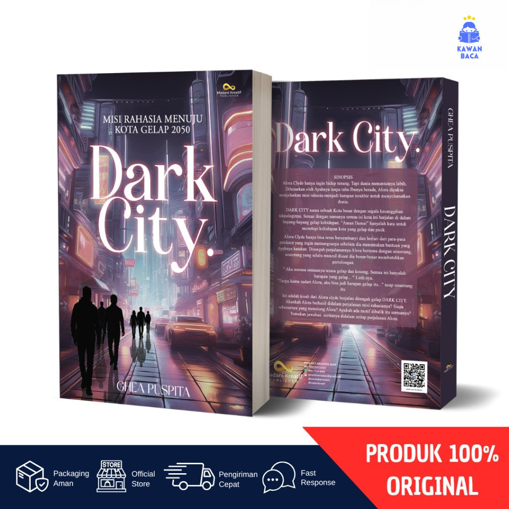 Buku Novel DARK CITY Misi Rahasia Menuju Kota Gelap 2050 - Ghea Puspita | Aksi Misteri Sci-Fi Thrill