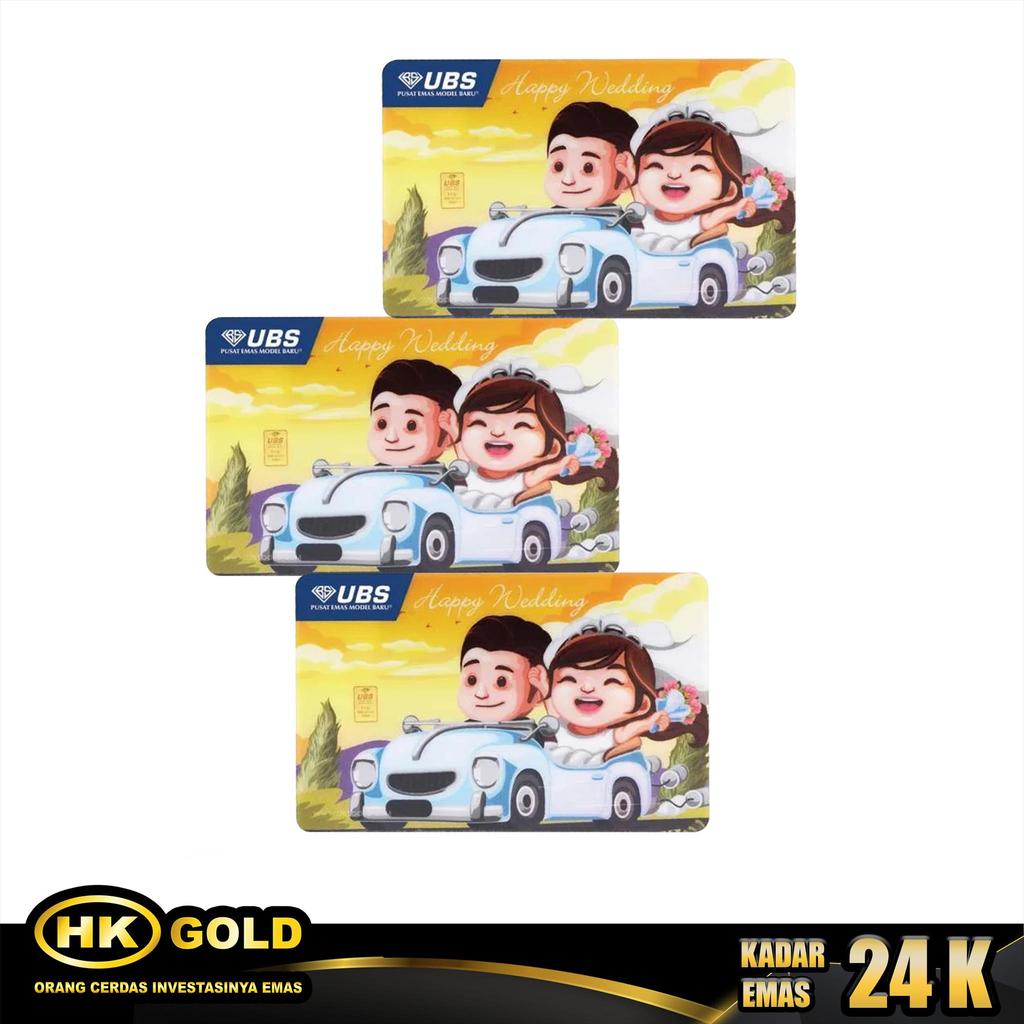Logam Mulia 24K UBS 0.100 Gram Happy Wedding