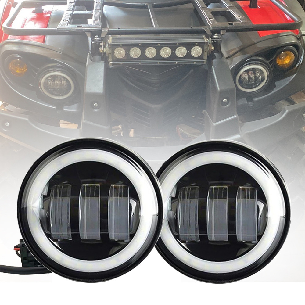 2pcs 4.5 in Motorcycle Led Fog Light DRL Led 30W Round Waterproof 4 1/2 Auxiliary Passing Lamp for Q