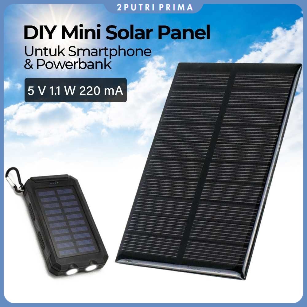 Solar Panel Mini Polycrystalline DIY Power Bank 5V 1.1W Taffware 220mA