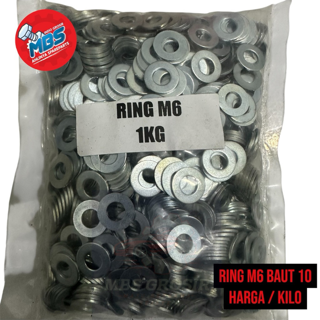 MBS RING M6 BAUT 10 HARGA / Kg ( KILO ) RING KILOAN TERLARIS