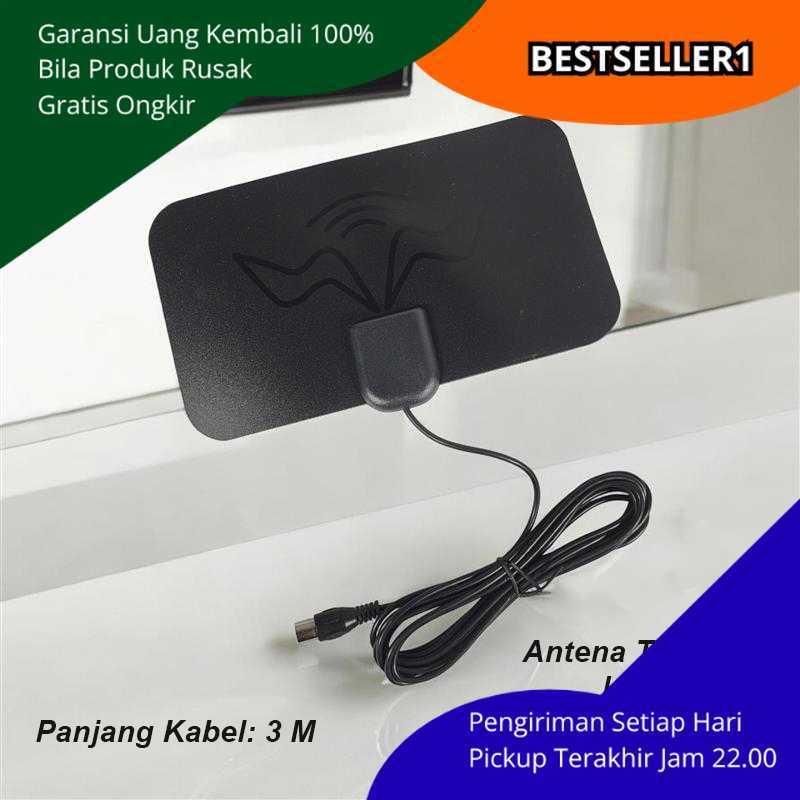 Antena Tv Digital Indoor Dvb T2 Sinyal Kuat Dengan Signal Booster 25db Penangkap Vhf Uhf Jangkauan L