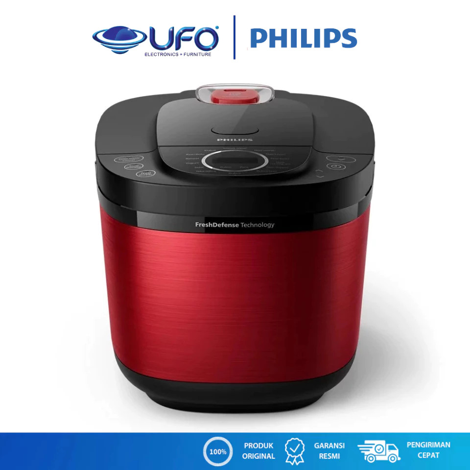 Philips HD4812/31 Rice Cooker 1.8 L Putih - Pemanggang Nasi Digital dengan Fungsi Menghangatkan Otomatis
