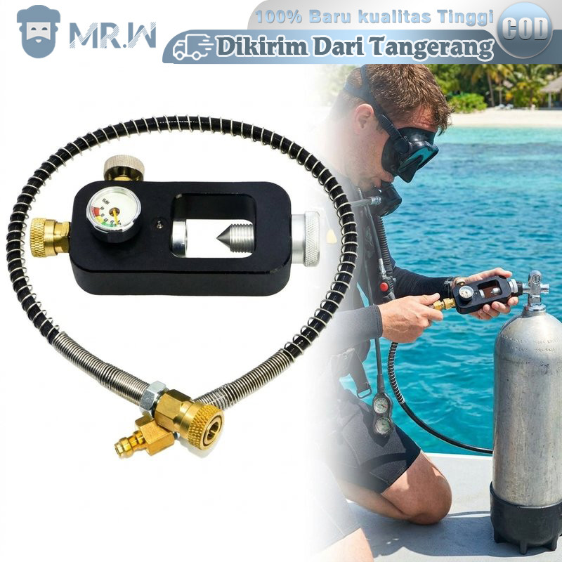 Regulator Scuba PCP 40mpa Manometer Besar Valve Pengisian Tabung Scuba High Pressure