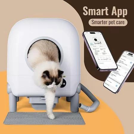 Smart Litter Box Kucing Otomatis WiFi APP TUYA Dengan Kamera Self Cleaning Cat Litter Box