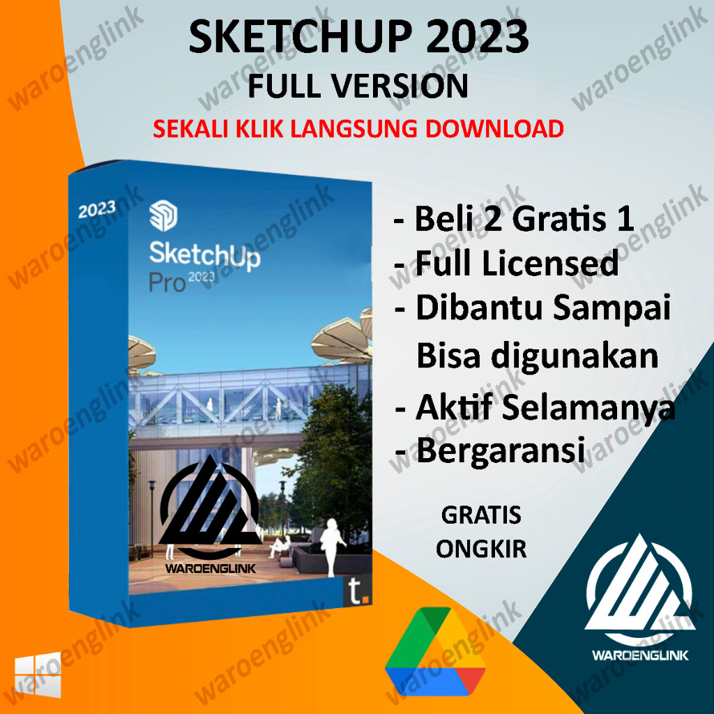 SketchUp Pro 2023 + V-Ray 6 & Enscape 3.5.6 Lifetime + Video Tutorial Install