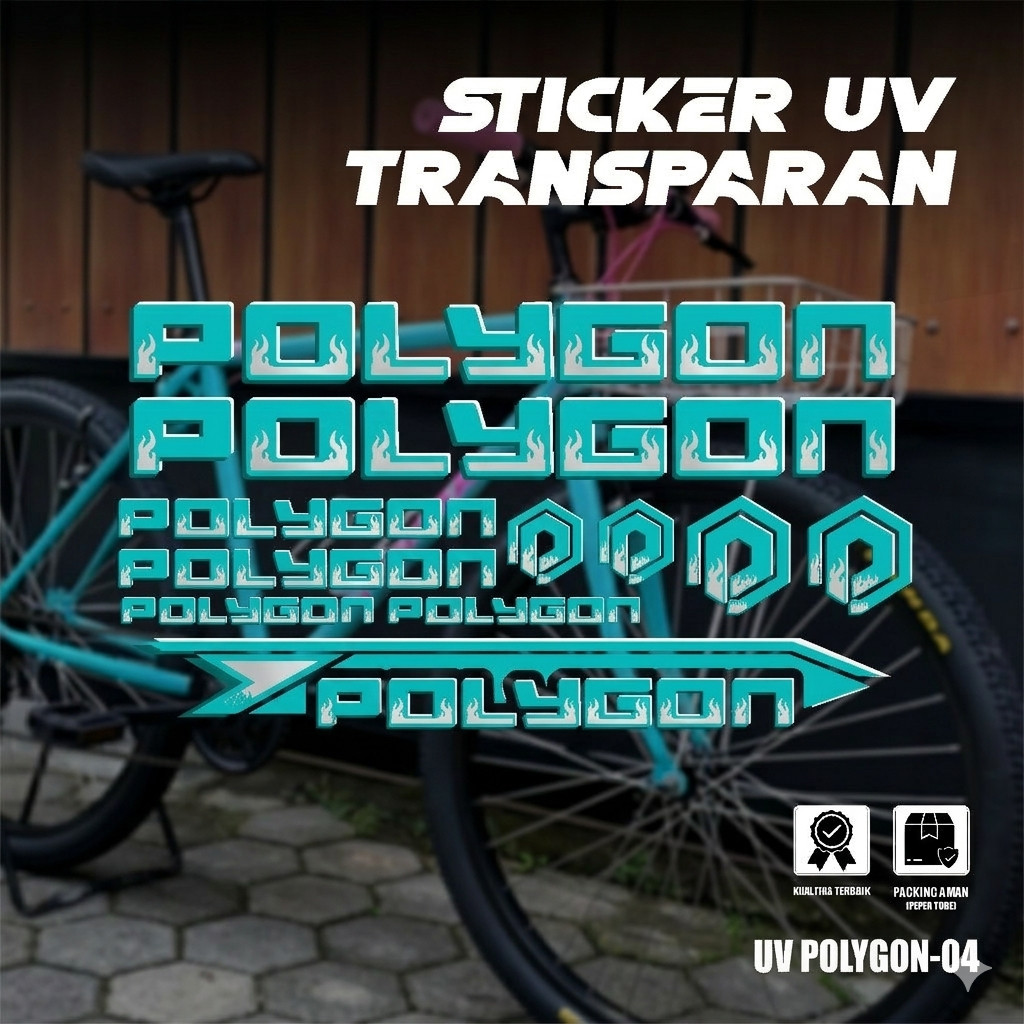 Stiker Sepeda POLYGON Api Polet | Decal UV Transparan | Sticker MTB Bike Kalcer Set 04