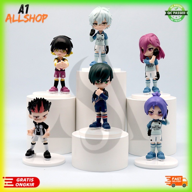 FIGURE BLUE LOCK  Pajangan action figure chibi anime blue lock isi 6 pcs