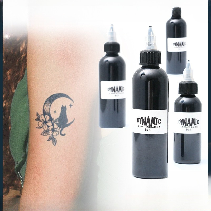 Tinta Tato Hitam Pekat Pigmen Pewarna Sulam Line Art Cairan Shading Tattoo Ink Supply Botol PP