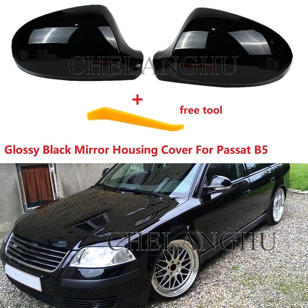 Glossy Black Rear Mirror Cover For Volkswagen For VW Passat B5 Se Combi Wagon 2003 2004  2005 Door W