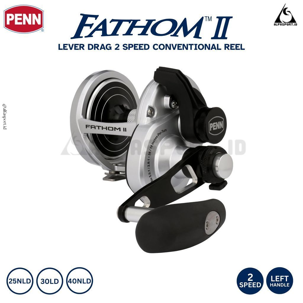 AlfaSport.Id Reel Pancing Penn Fathom II Bent T Handle JDM Lever Drag Handle Kiri Overhead Jigging M
