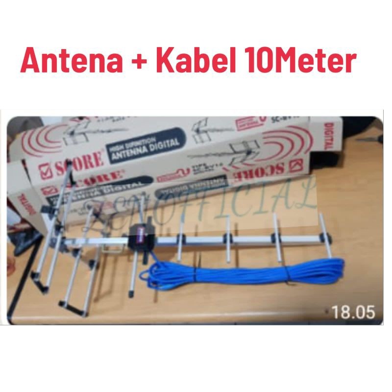 Antena Tv Digital Outdoor + Kabel 10 Meter /Antena Tv / Antena Digital Super Jernih