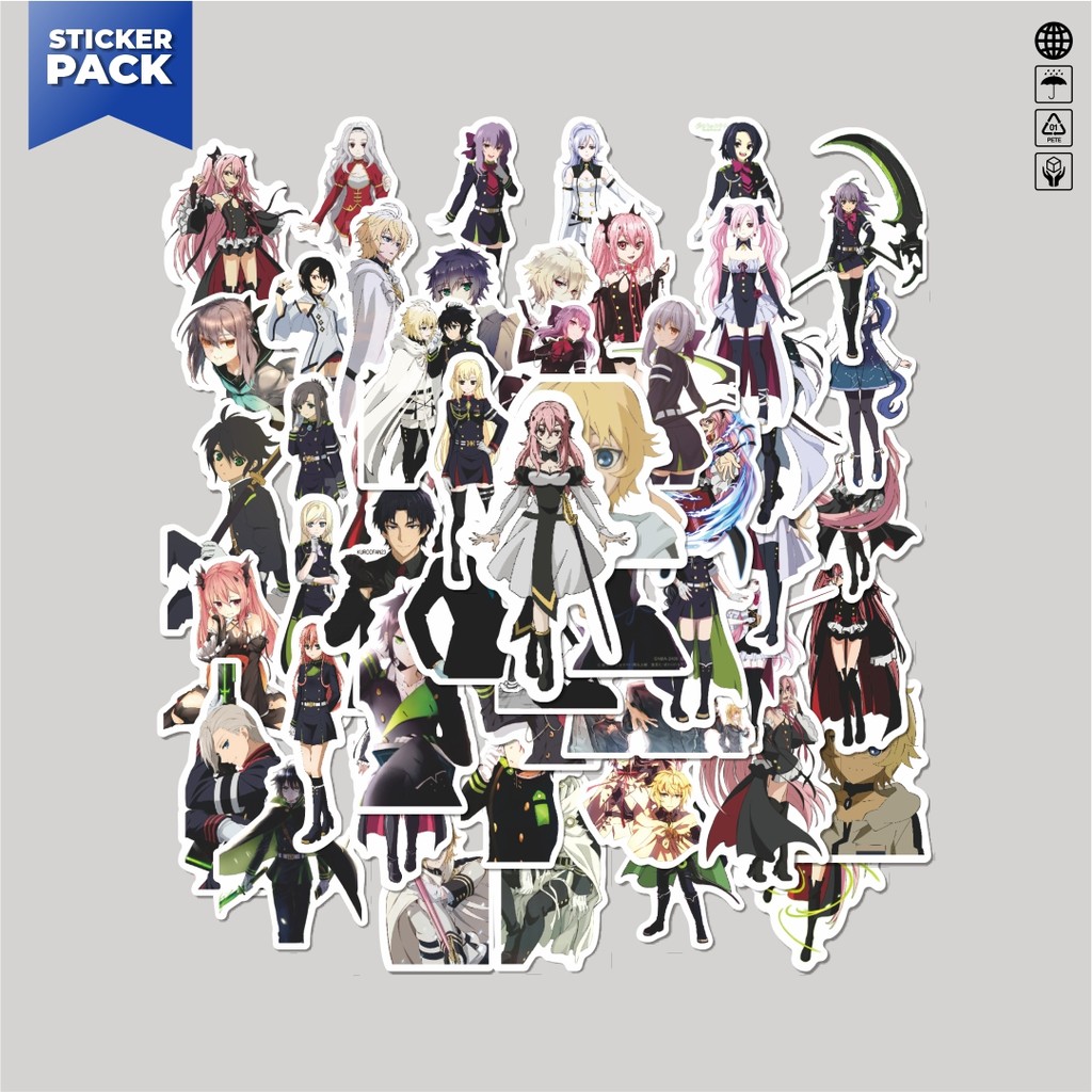 

[100PCS]Stiker Pack Stiker Anime Seraph of the End Aesthetic Vinyl Anti Air Dekorasi Sticker Laptop Buku Journal Koper Helm Casing HP Gitar Helm Skateboard