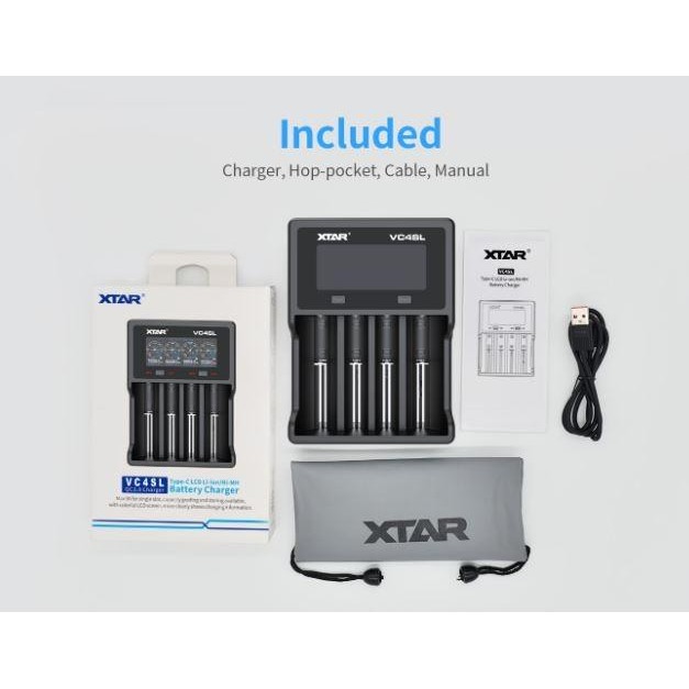 XTAR VC4SL CHARGER FAST CHARGING QC3.0, UPGRADED VERSION FROM VC4S - A : VC4SL