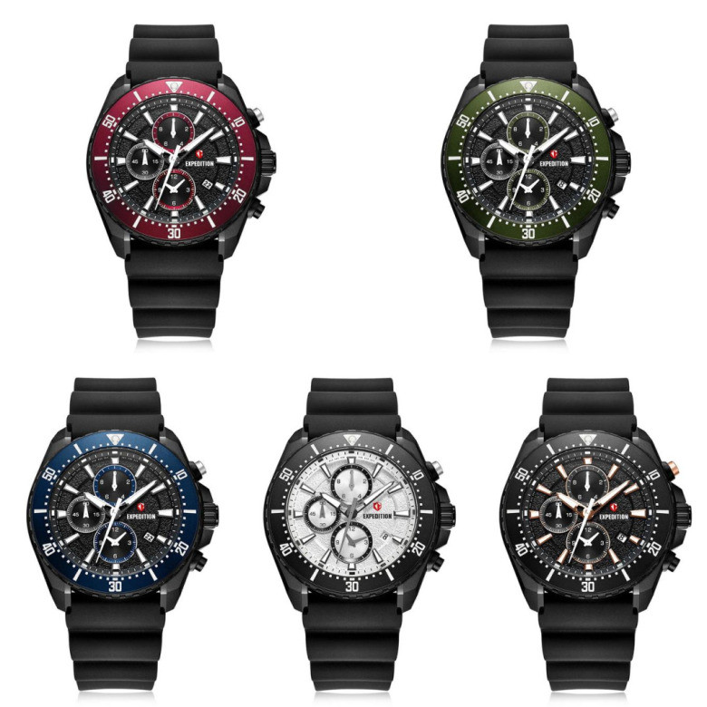 Jam Tangan Pria Expedition EXP 6869 / E6869 / 6869 Rubber Original Garansi 1 Tahun