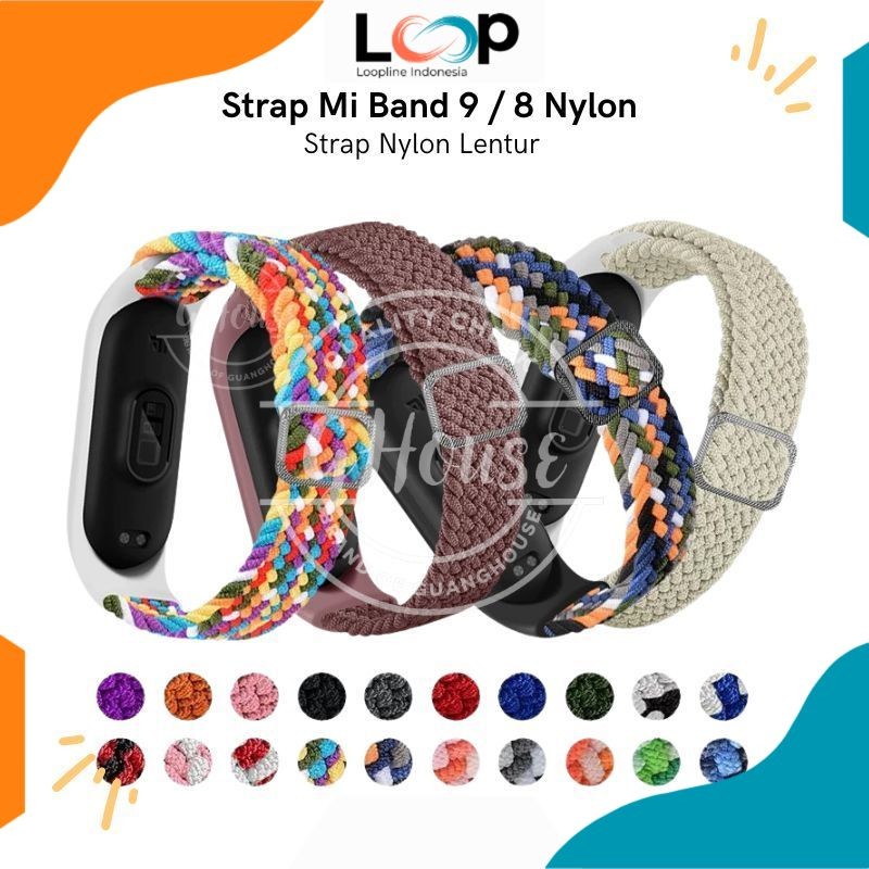 Loopline Strap Mi Band 10 / Mi Band 9 Nylon Tali Xiaomi Smart Band 9 Strap Bahan Nylon Mi Band 8 Mi 
