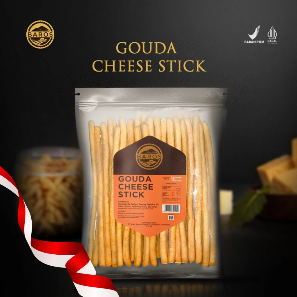 

Baros Gouda Cheese Stick 150 Gr | Cheese Stick Keju Asli Gouda Cemilan Renyah Snack Keju Stik Keju