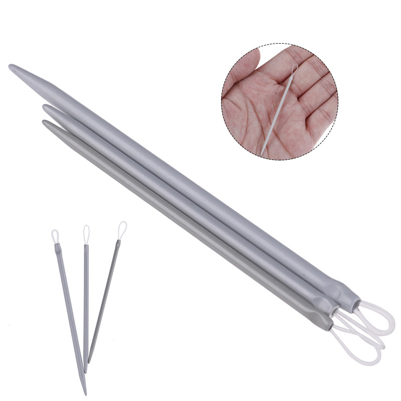 

3pcs/set Big Eye Nylon Wire Knitting Needles Yarn Sewing Needles Wool Thick Knitter Apparel Sewing & Fabric Art Craft