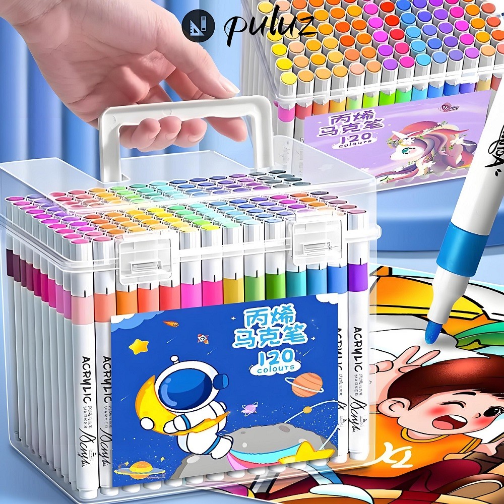 

Spidol Berbasis Minyak Ujung Ganda Set Lengkap Spidol Anak 12-48 Warna Pensil Cat Air Set Warna