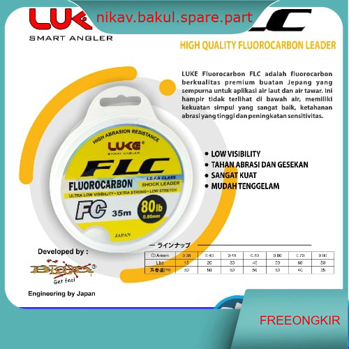 Senar Pancing Leader Luke Fluorocarbon FLC / Senar Leader Murah Fluorocarbon