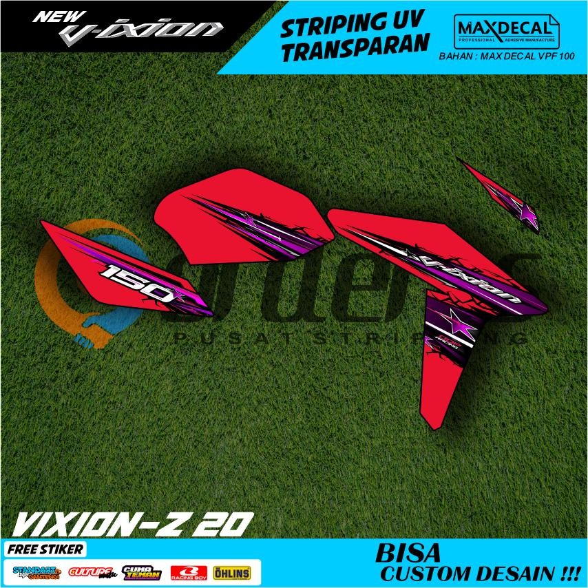 Striping Transparan New Vixion NVA Terbaru – Sticker Transparan Bahan Premium Max Decal UV, Anti Pud